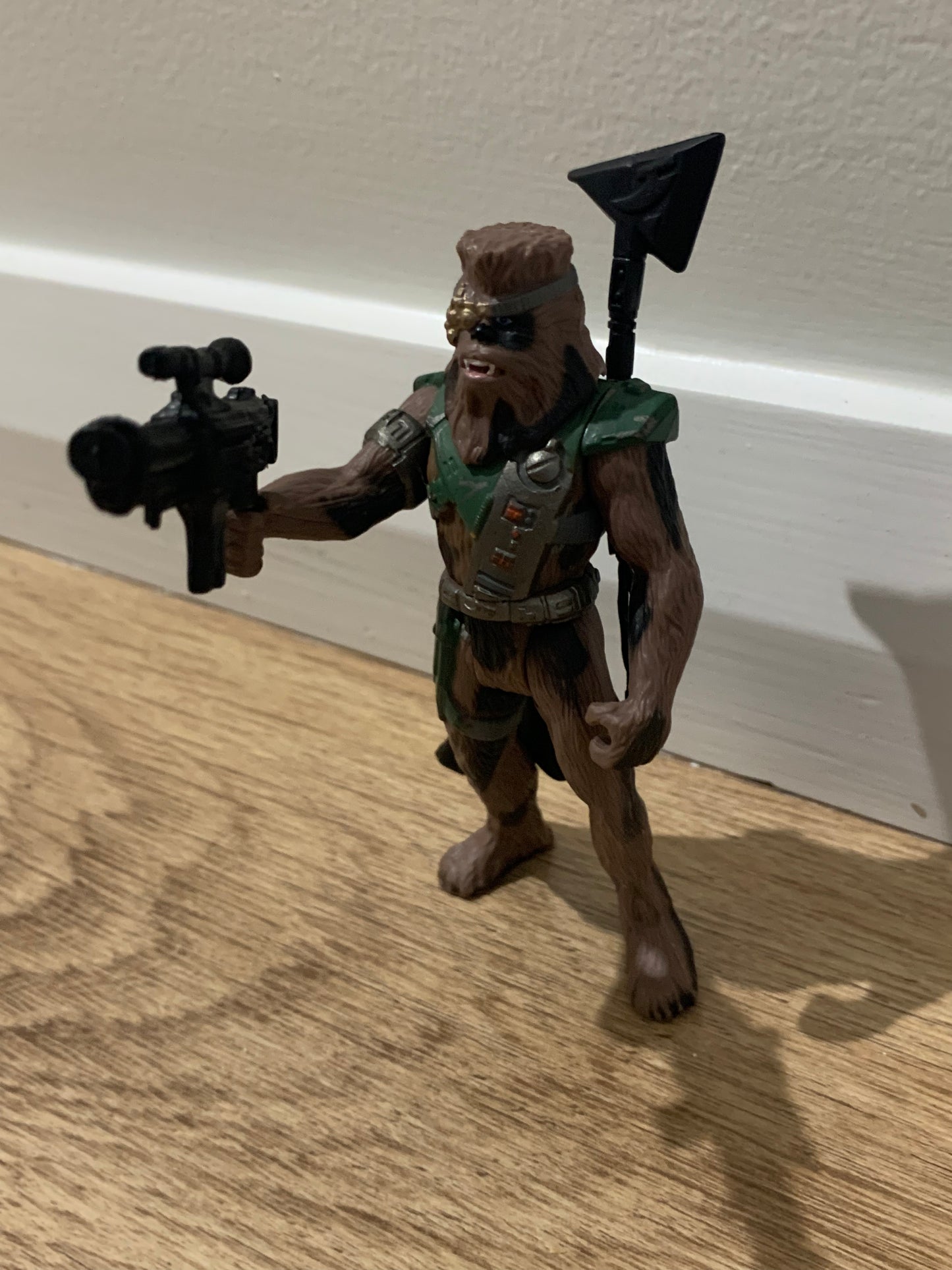 Original 1990s Star Wars Chewbacca Bounty Hunter Disguise Hasbro Figurine